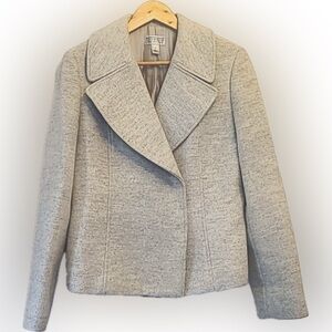 Women’s size 8 Talbots gray wool and angora doublele breasted jacket